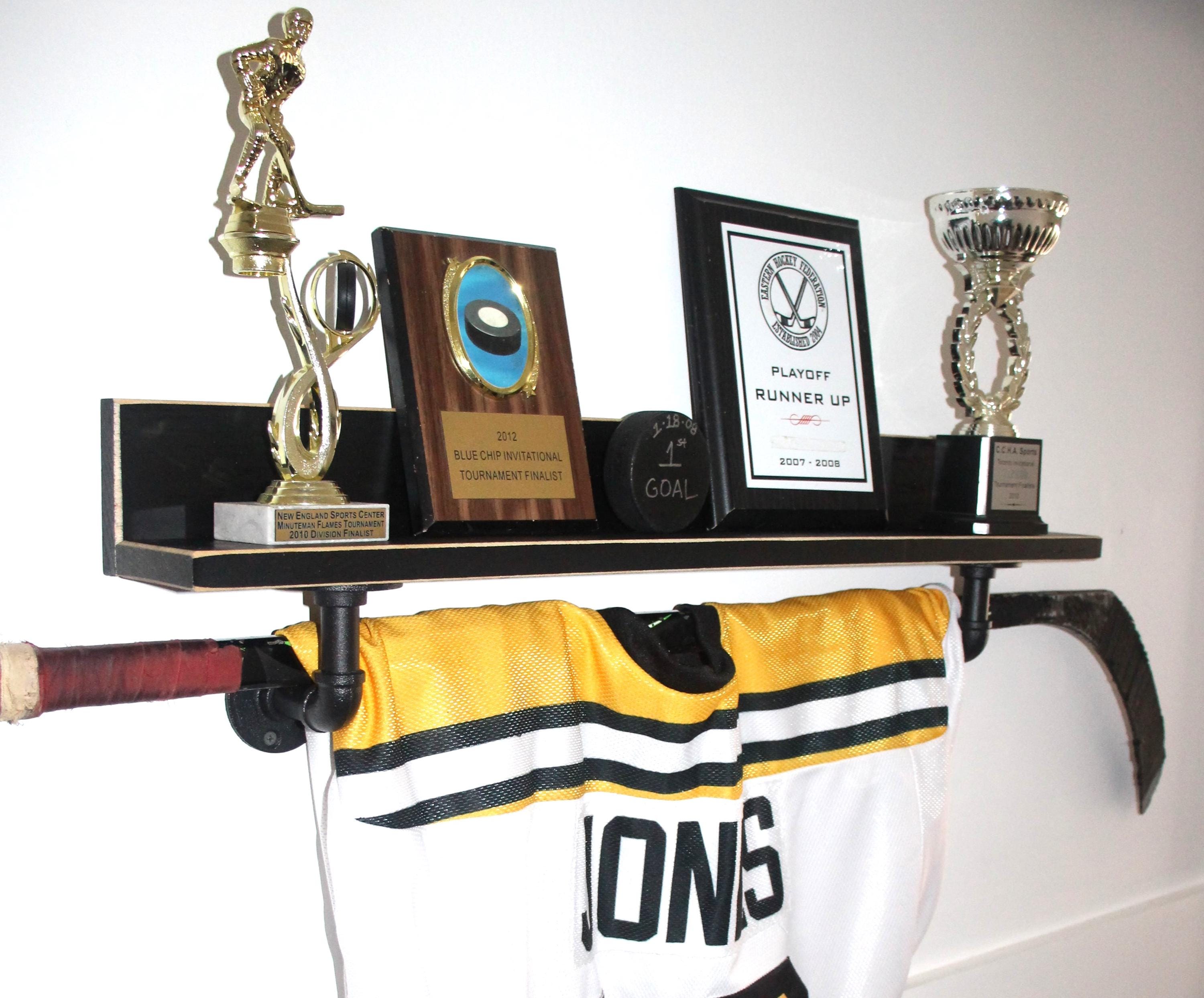 Hockey Shelf, Jersey & Trophy Display, Hockey Player Wall Decor