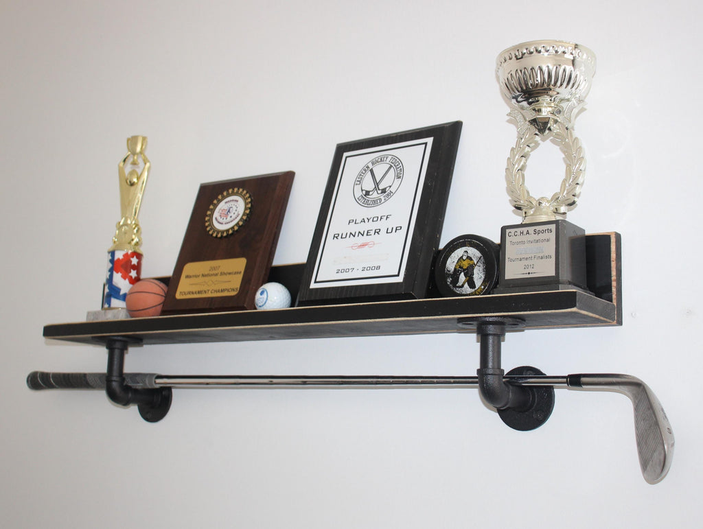 Golf Trophy Shelf, Golf Club Display, Man Cave Decor