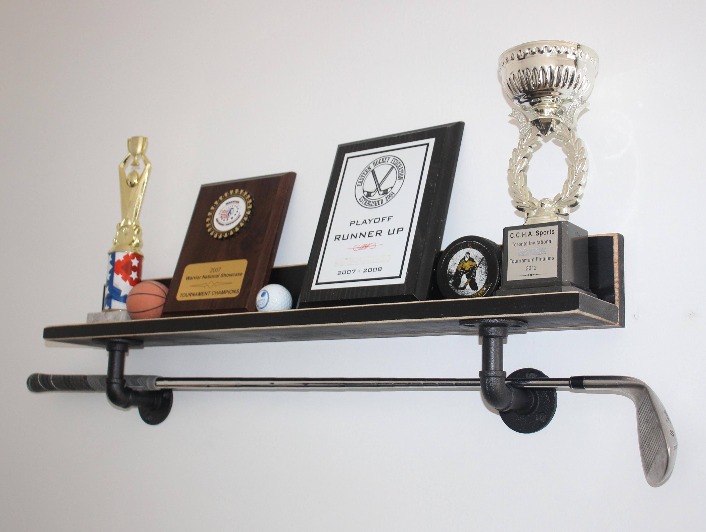 Golf Trophy Shelf, Golf Club Display, Man Cave Decor