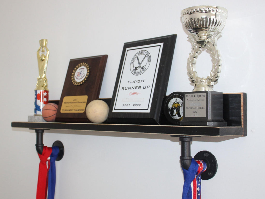 Sports Trophy Shelf, Medal and Memorabilia Display, Player Wall Decor