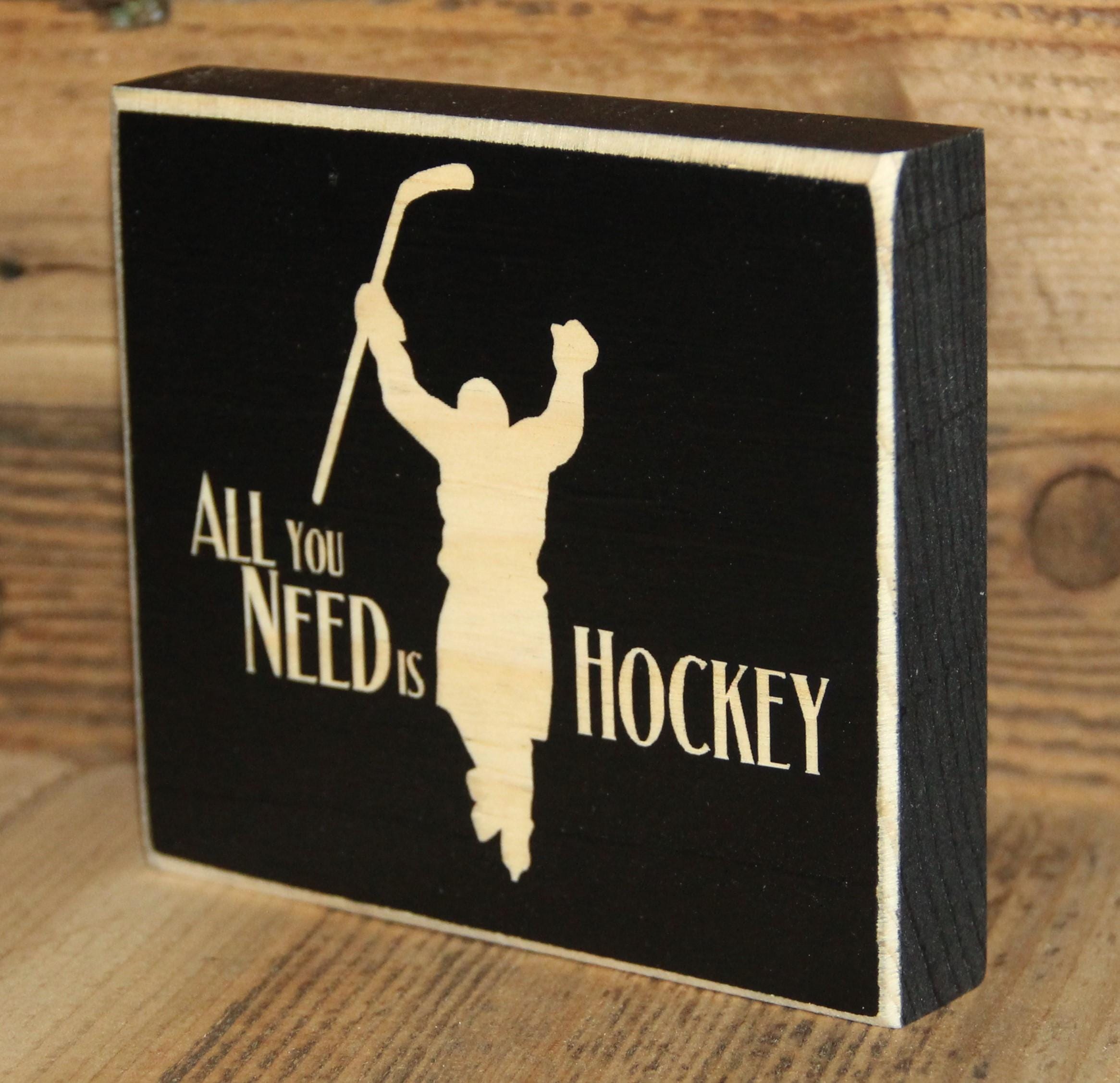 Hockey Ornament: Wood Decor, Christmas Hockey Gift