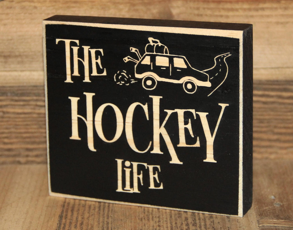 Hockey Ornament: Wood Decor, Christmas Hockey Gift