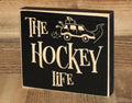 Hockey Ornament: Wood Decor, Christmas Hockey Gift