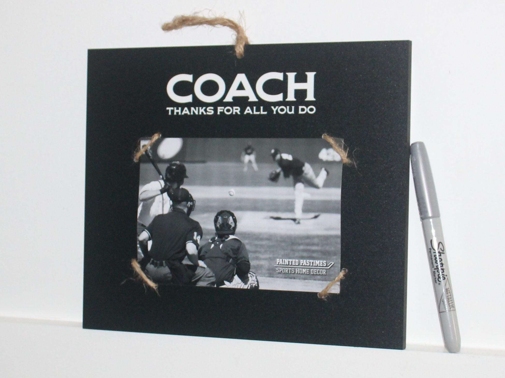 Personalized Coach Photo Frame: Team Signing Gift, Baseball, Lacrosse, Softball, Volleyball, Track