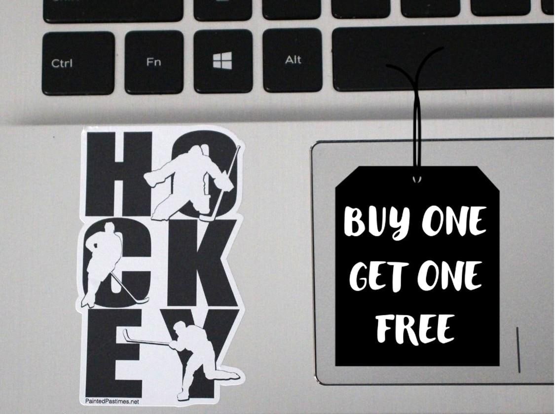 Hockey Player Decal: Laptop, Phone, Goodie Bag Sticker