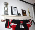 Hockey Trophy Shelf: Jersey Display, Medal Hooks, Sports Room Decor