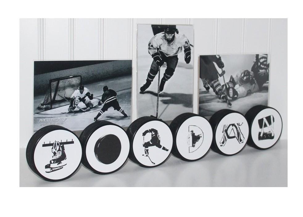 Personalized Hockey Name Photo Display: Hockey Player Gift