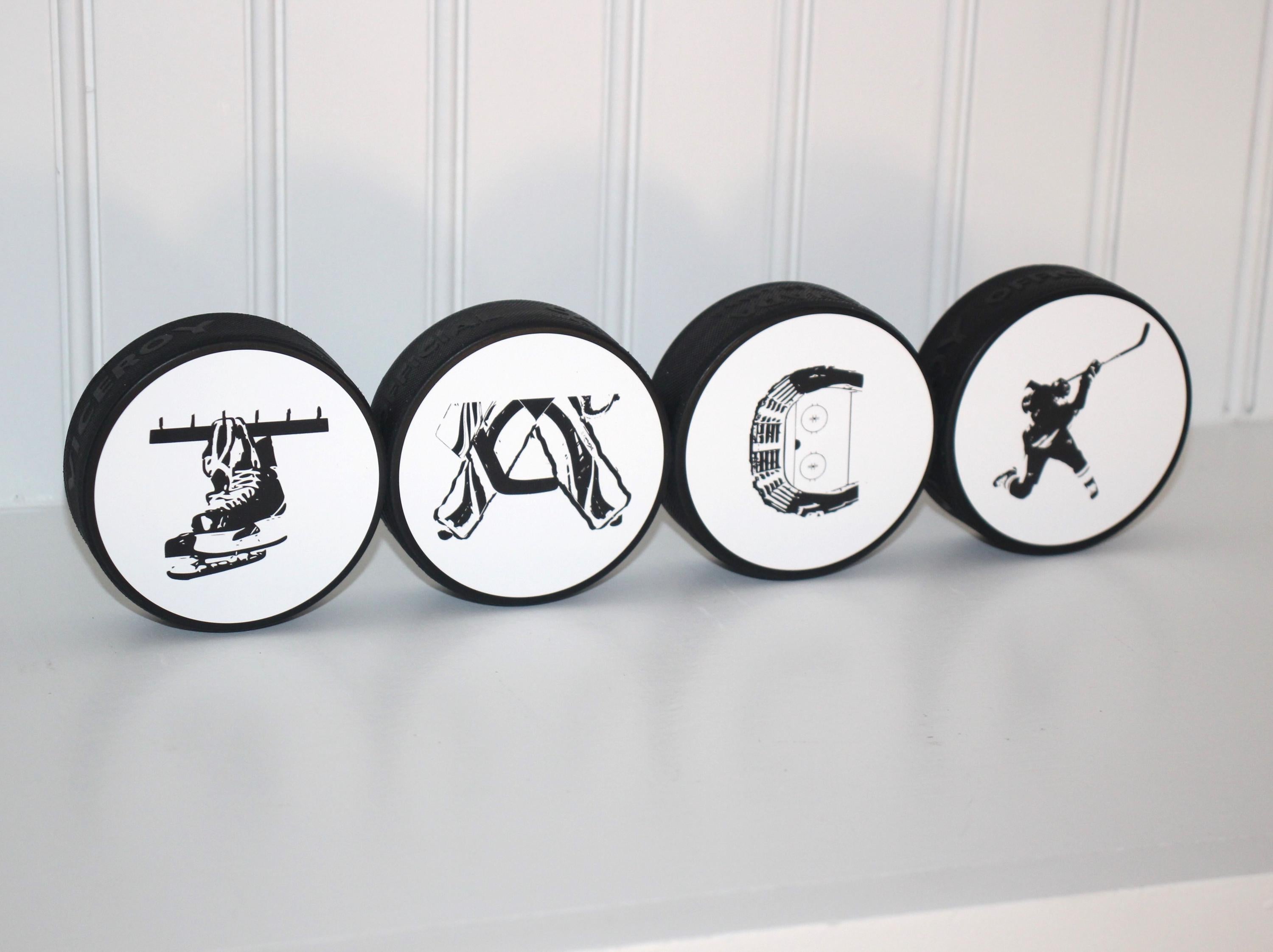 Personalized Hockey Puck Photo Display: Custom Name, Jersey Number