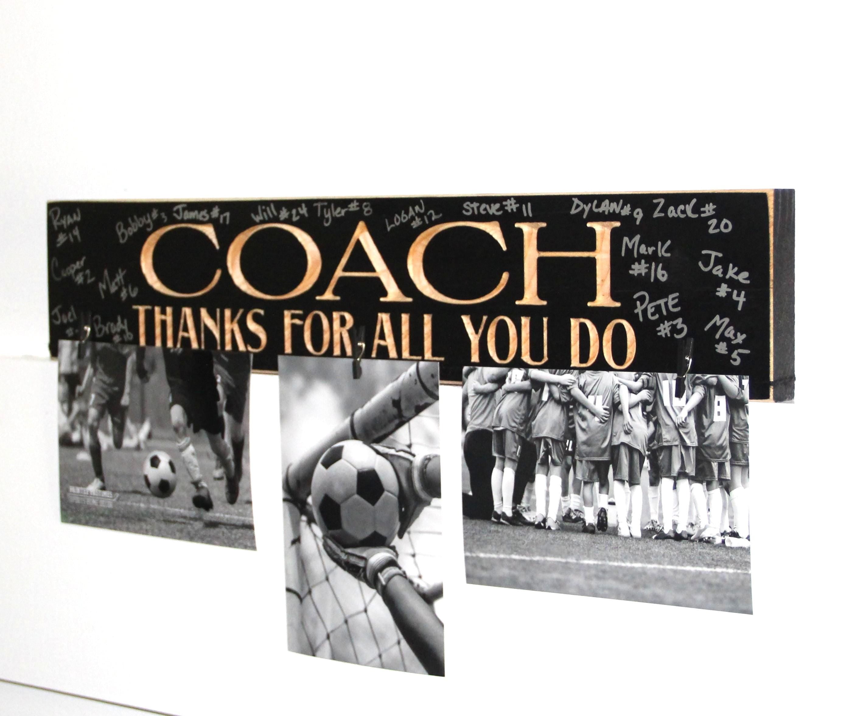 Personalized Coach Gift: Sports Photo Display Sign