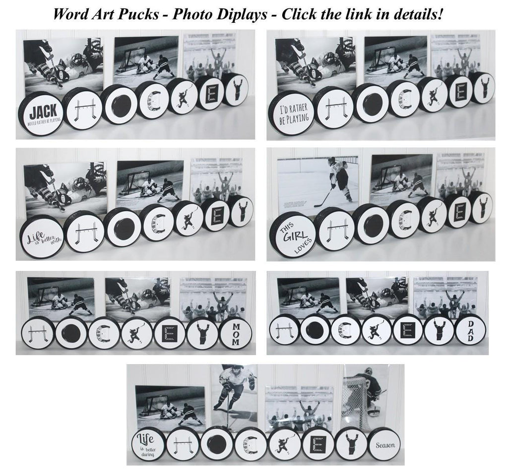 Personalized Hockey Puck Photo Display: Custom Name Frame