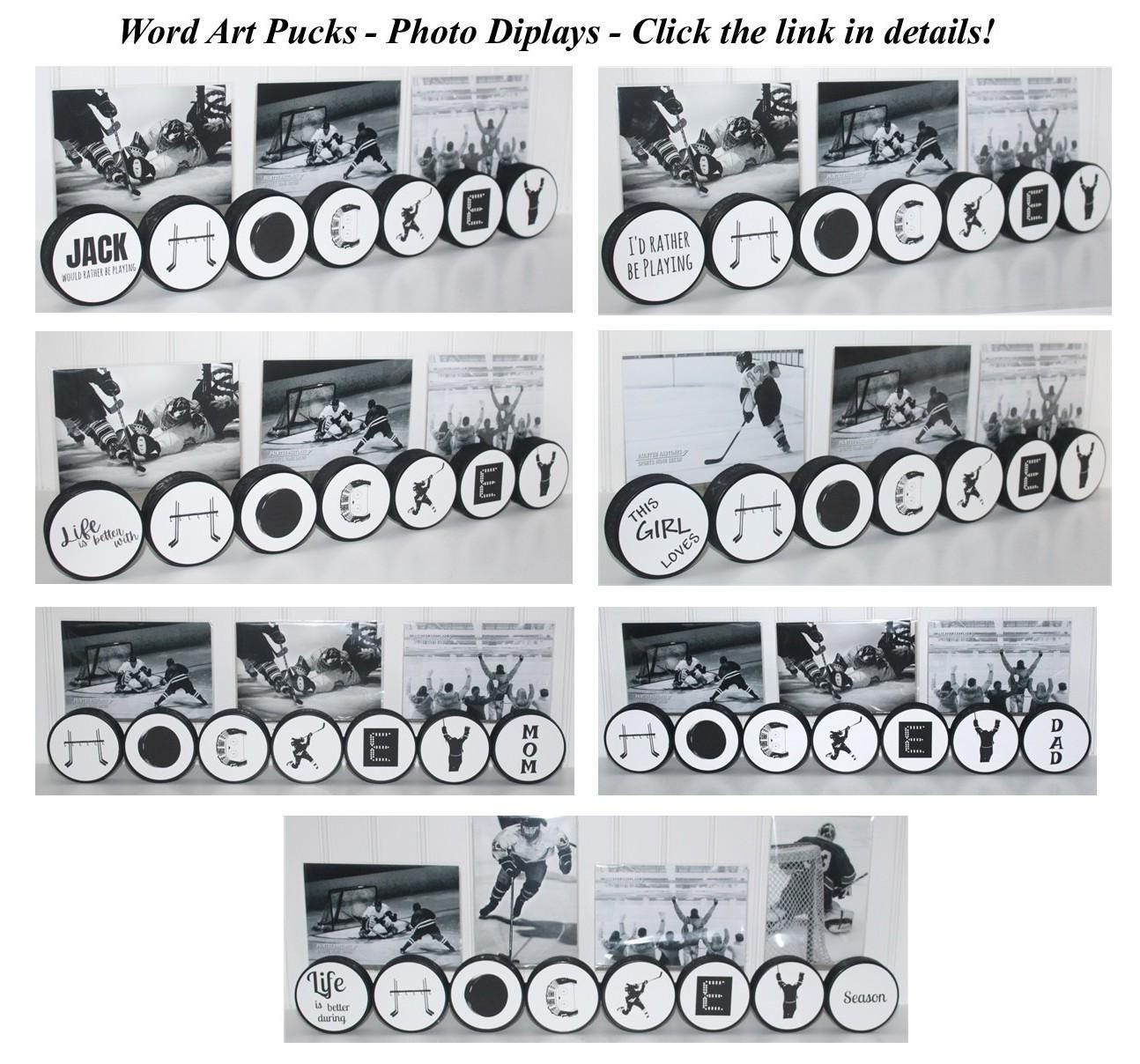 Personalized Hockey Puck Photo Display: Custom Name Frame
