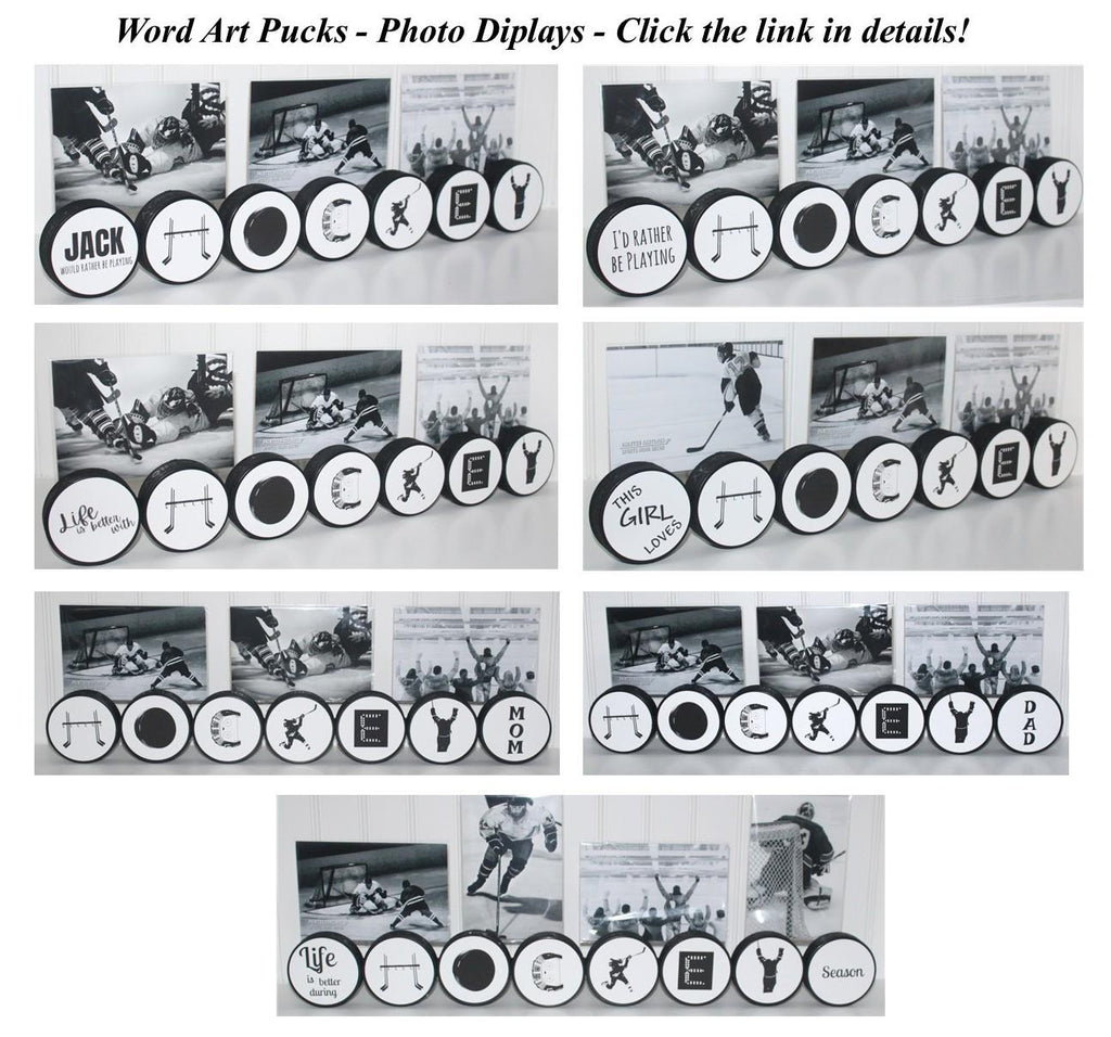 Personalized Hockey Puck Photo Display: Custom Name, Jersey Number
