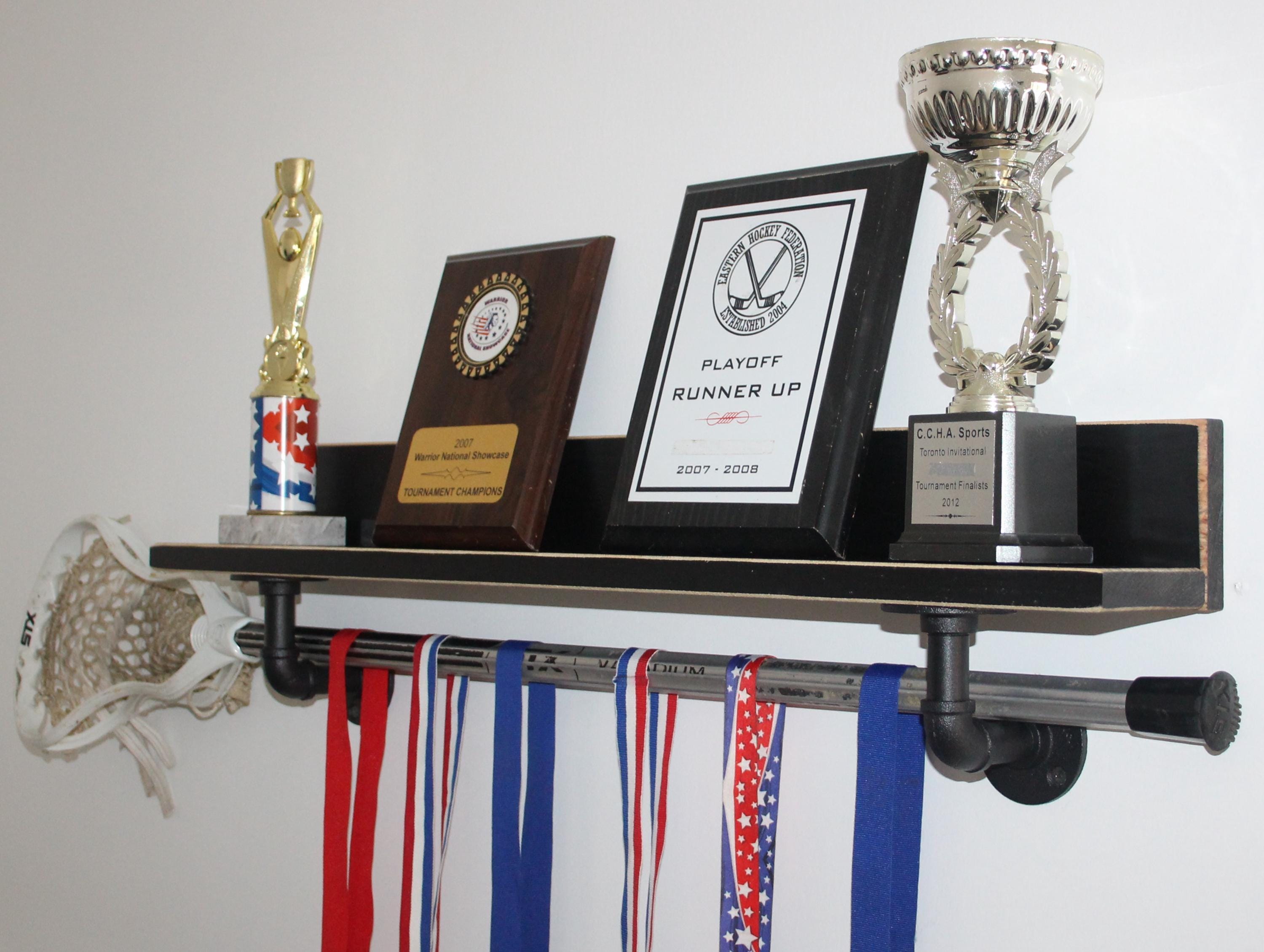 Lacrosse Trophy Shelf: Wall Decor, Lacrosse Stick Display, Player Gift