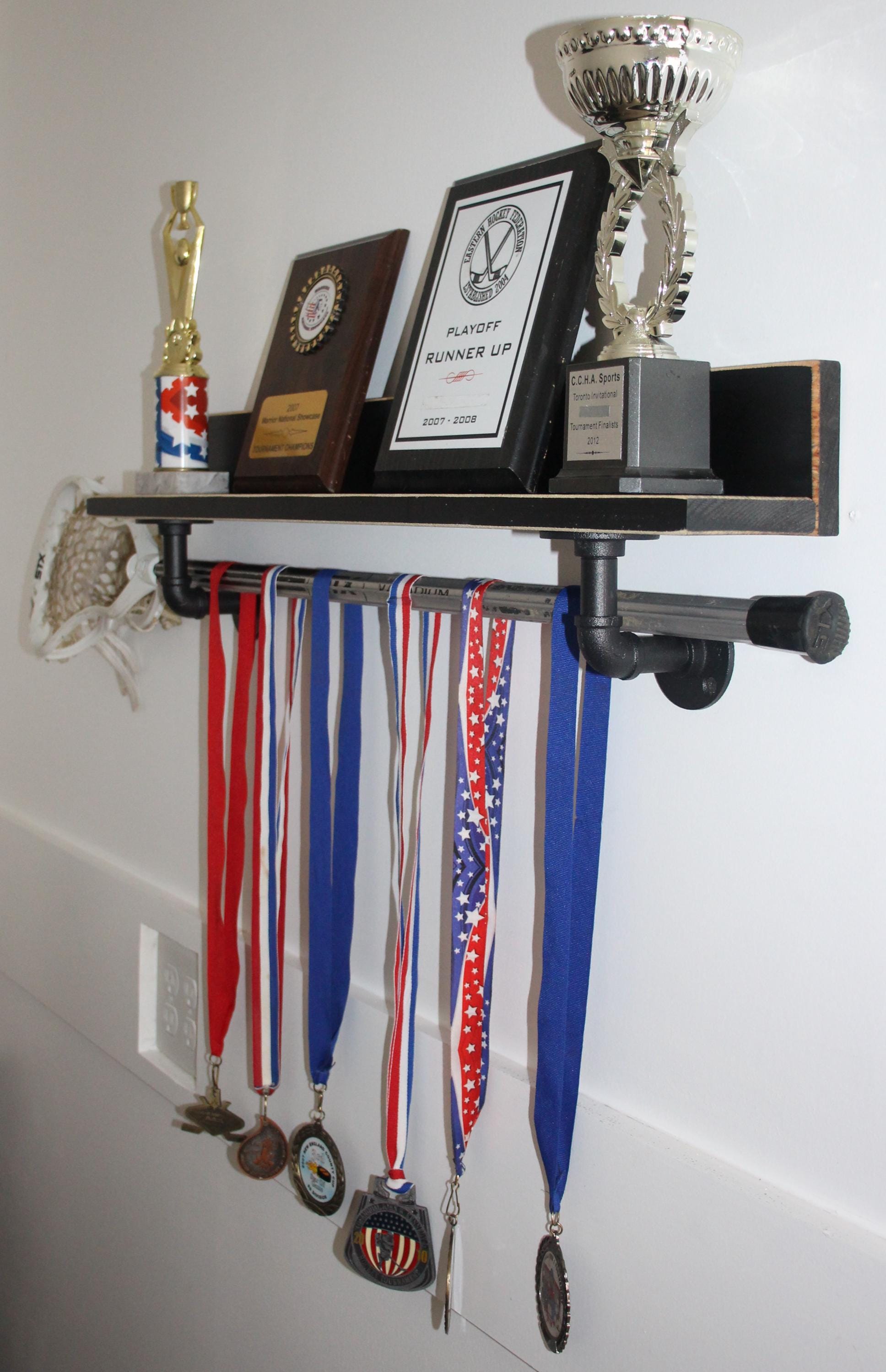 Lacrosse Trophy Shelf: Wall Decor, Lacrosse Stick Display, Player Gift