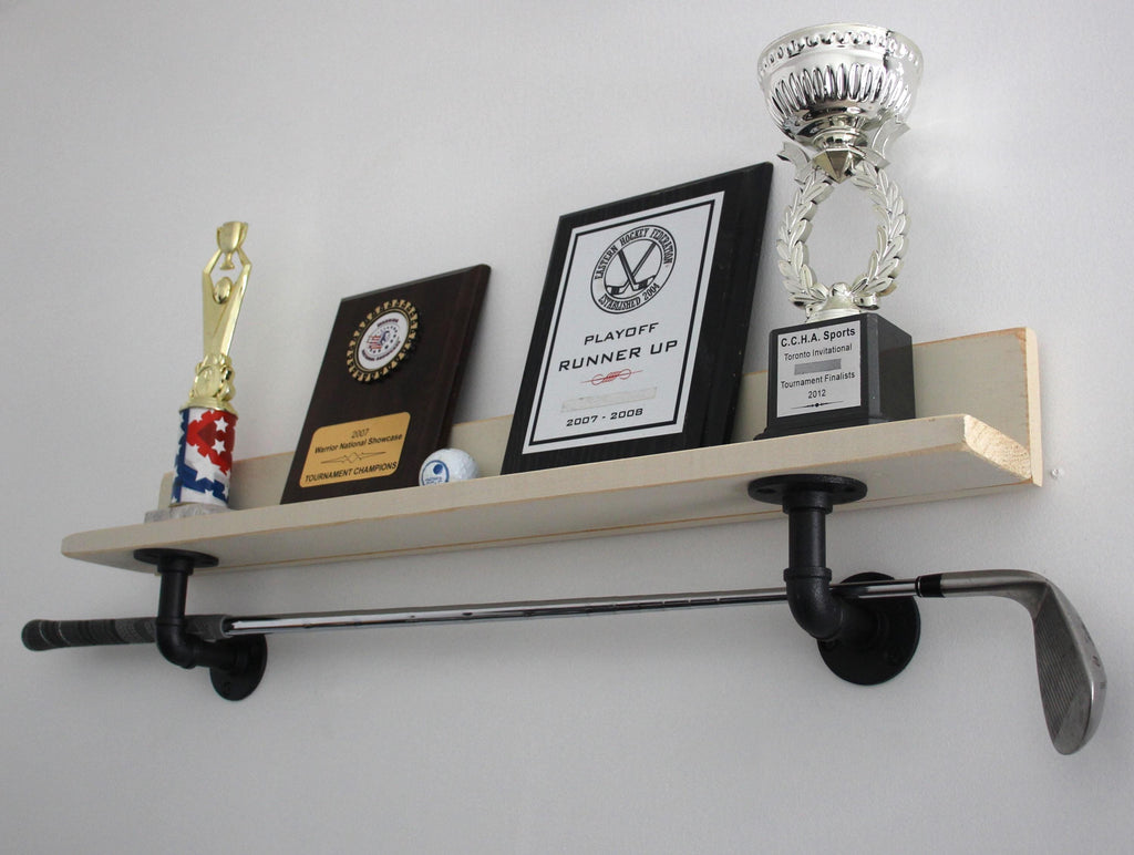 Golf Club Display Shelf, Sports Trophy Shelf, Golfer Wall Decor