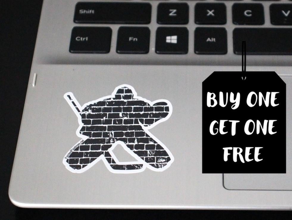 Hockey Goalie Decal: Laptop, Phone, Goodie Bag Sticker