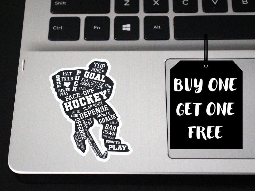 Hockey Player Decal: Laptop, Cell Phone, Tablet Sticker