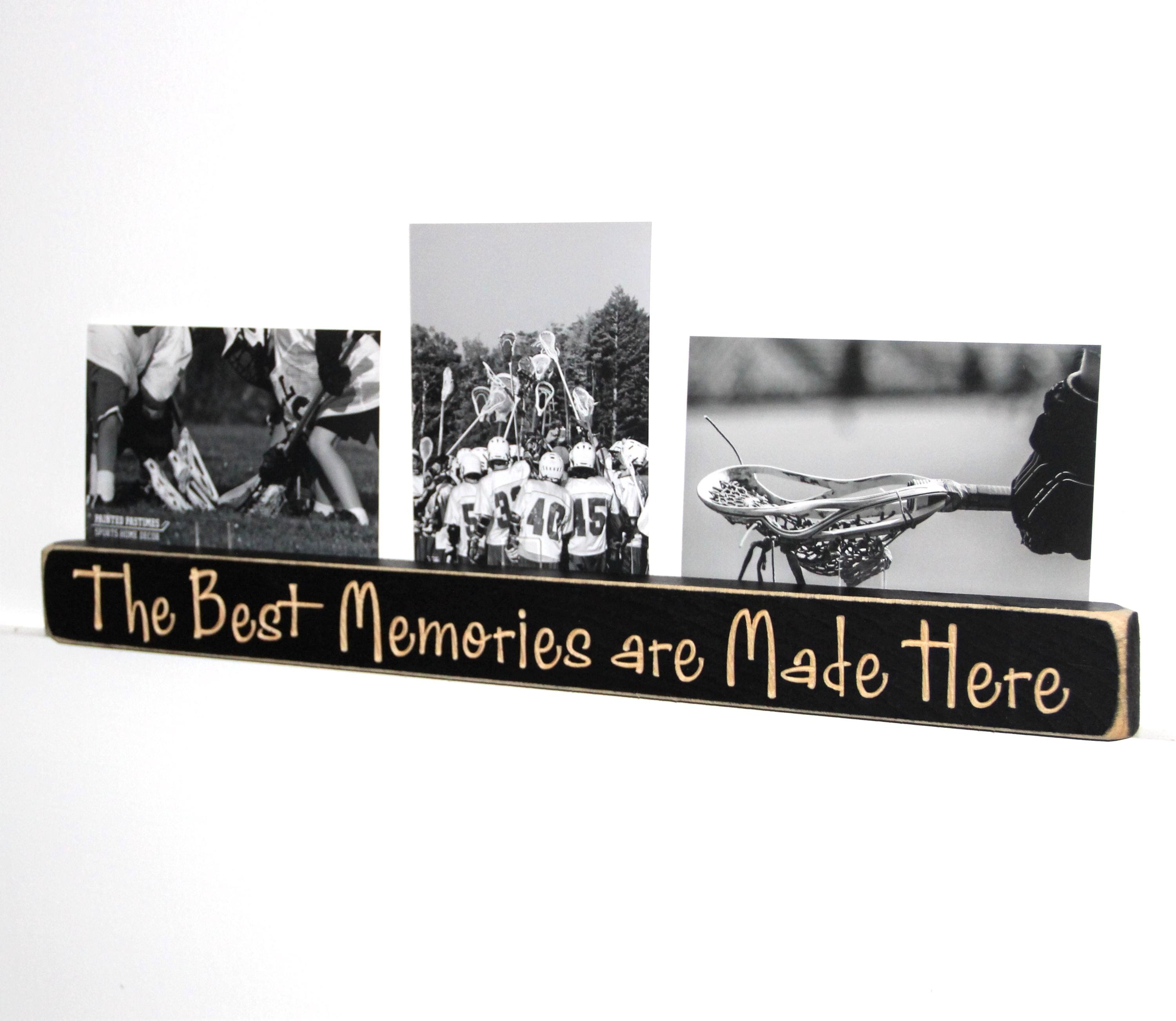 Lacrosse Photo Display: Distressed Wood Sign, Lacrosse Gift