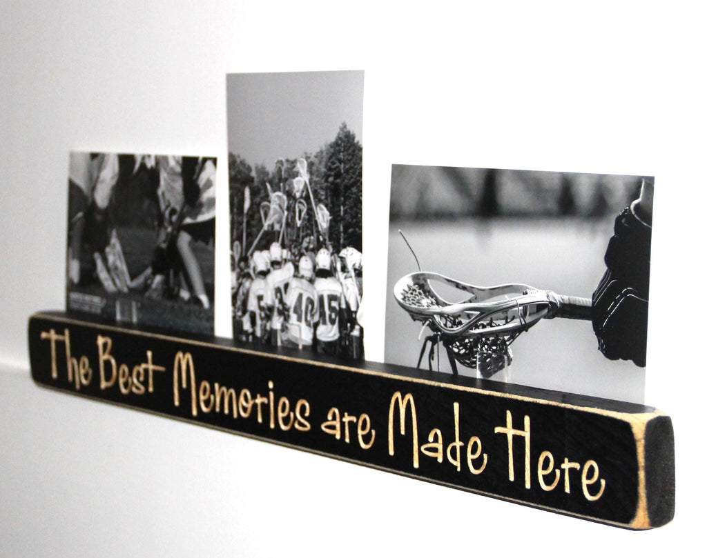 Lacrosse Photo Display: Distressed Wood Sign, Lacrosse Gift