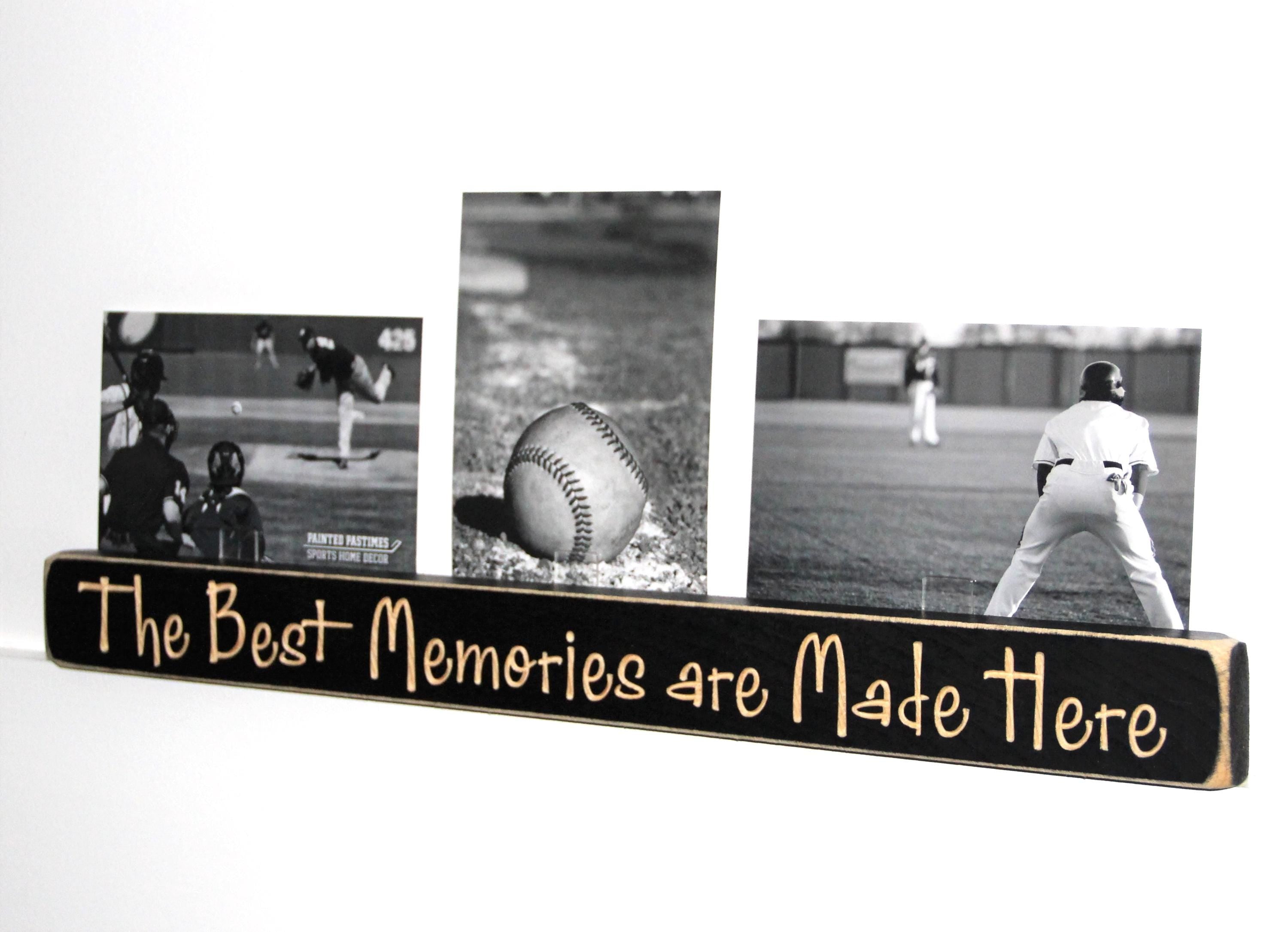 Baseball Photo Display: Distressed Wood Collage Frame, Sports Decor