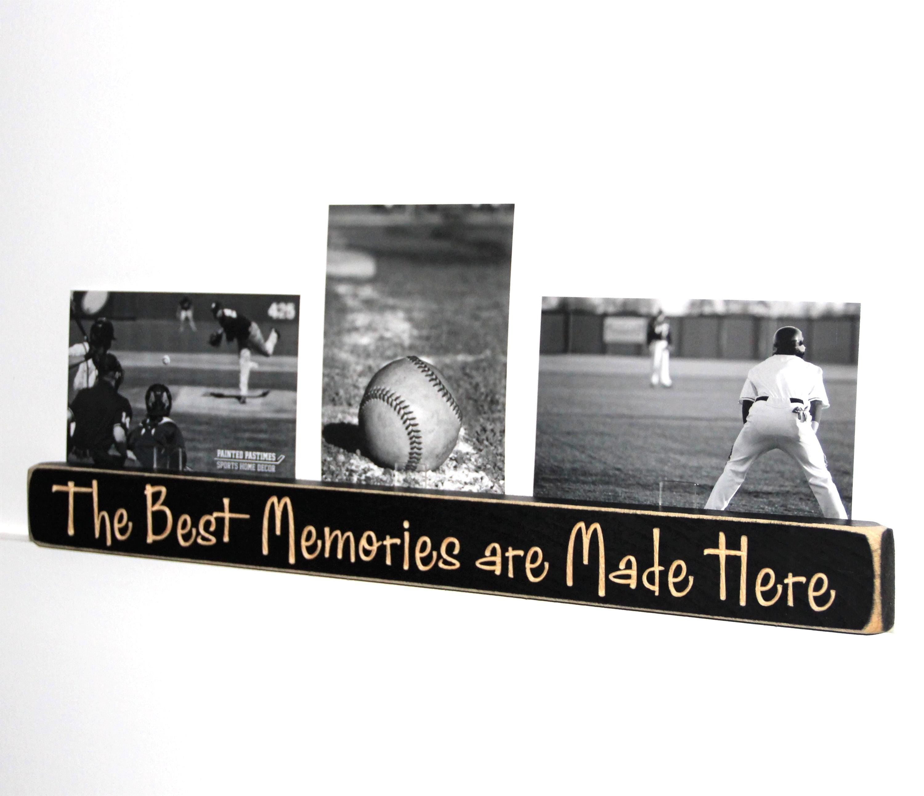 Baseball Photo Display: Distressed Wood Collage Frame, Sports Decor