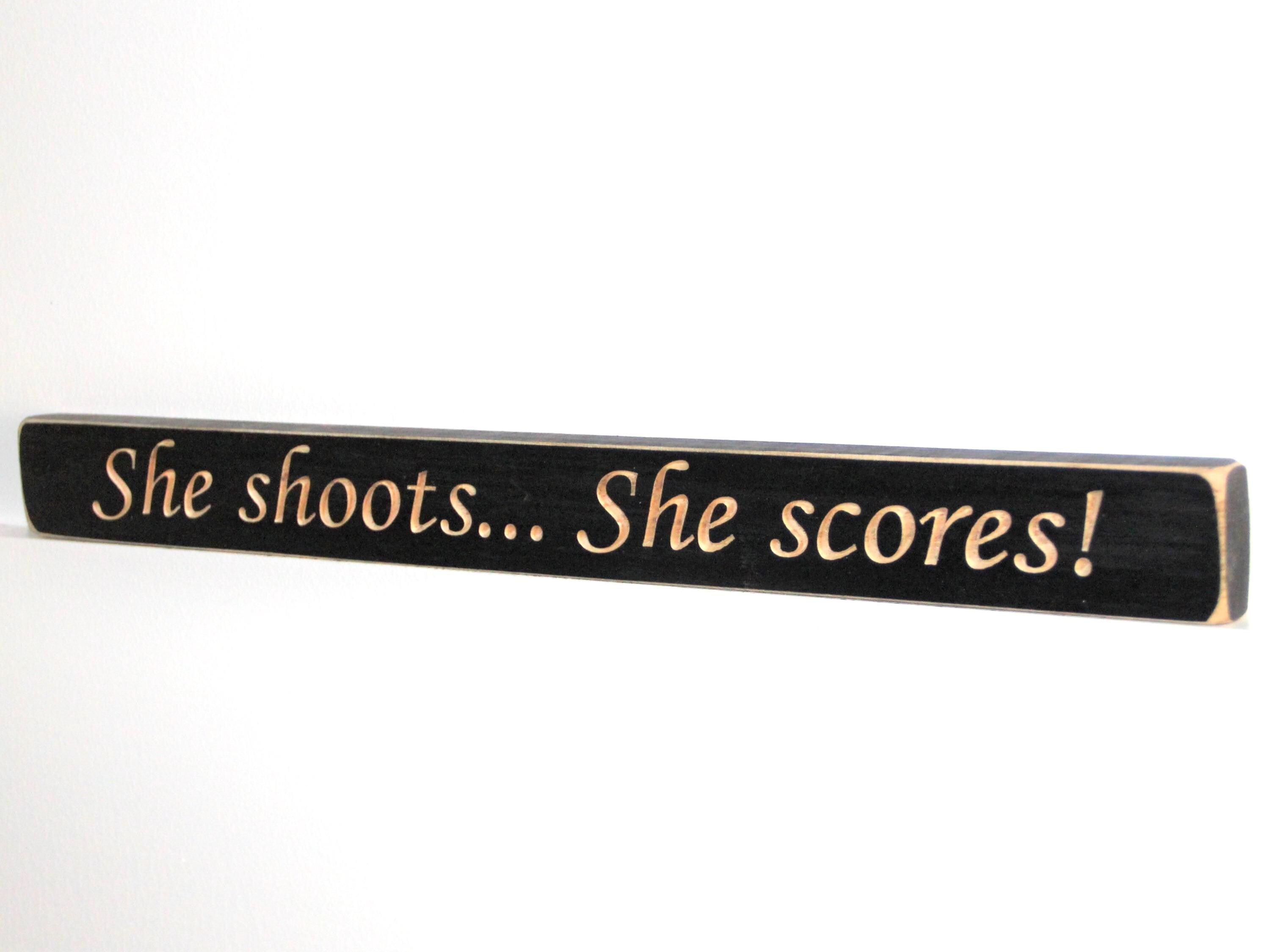 Hockey Girl Photo Display: Distressed Wood Sign