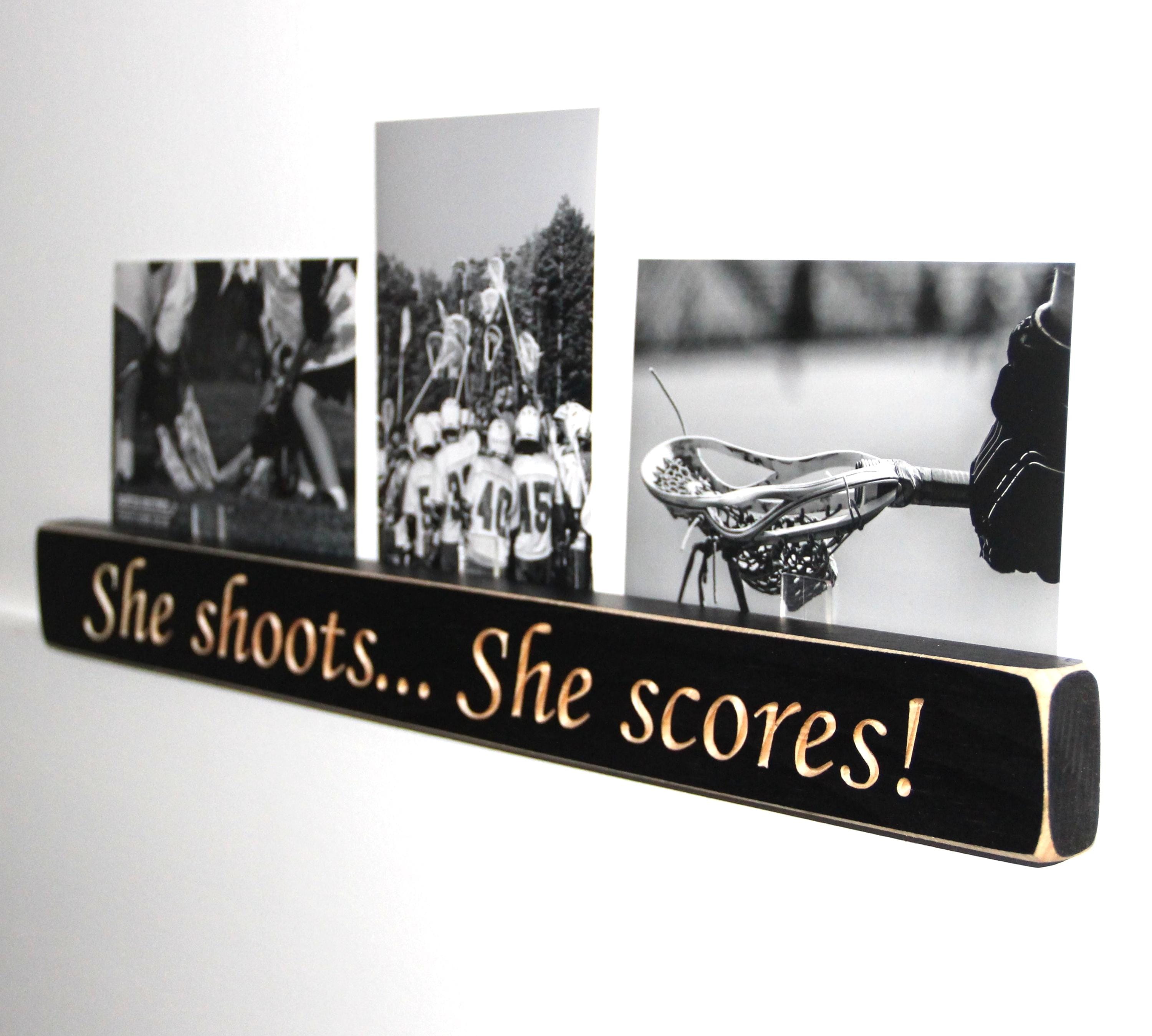 Lacrosse Girl Room Decor: Black Wood Sign