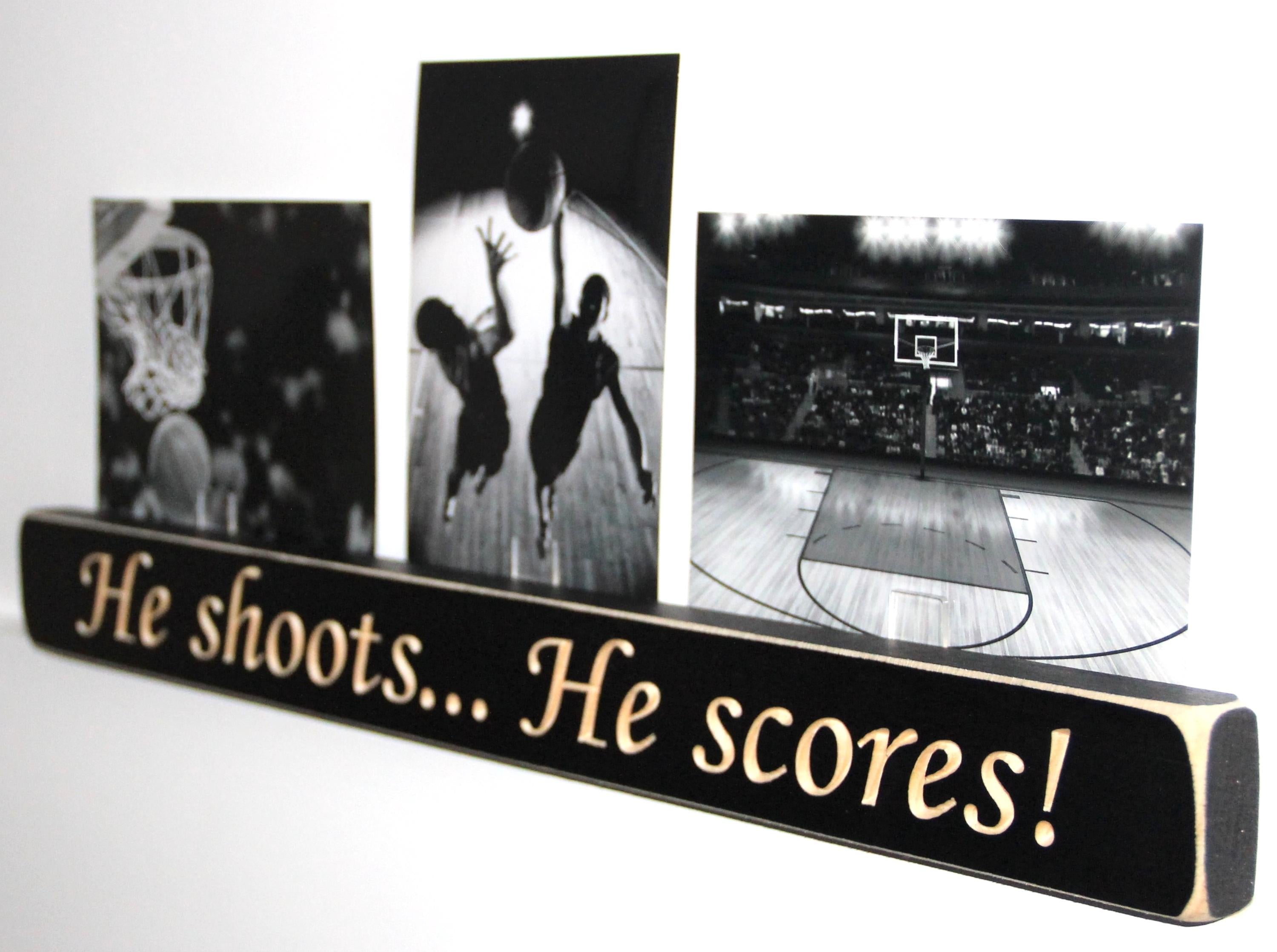 Hockey Photo Display: Distressed Wood Sign