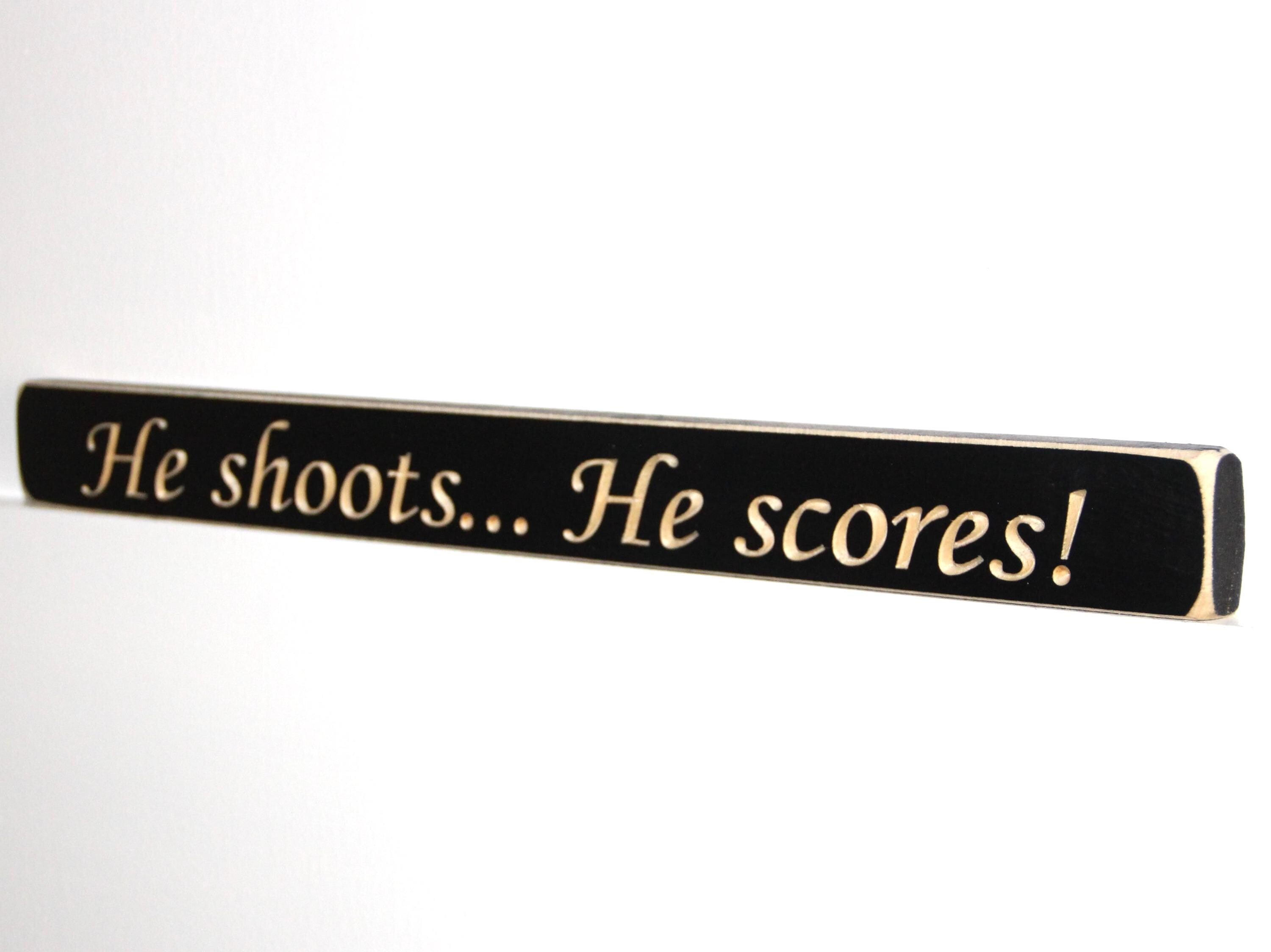 Lacrosse Wood Sign for Boys Room Decor, He Shoots He Scores