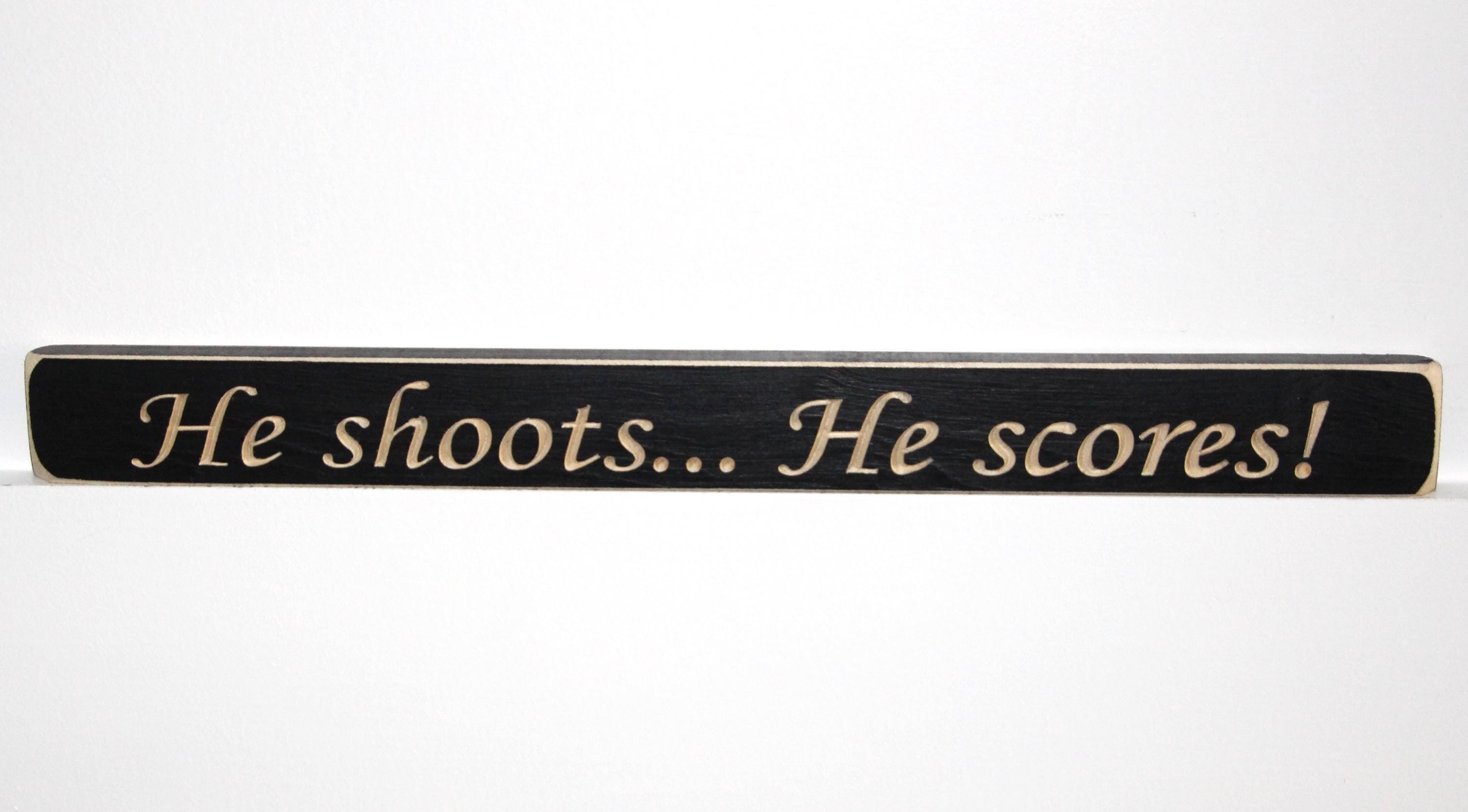 Lacrosse Wood Sign for Boys Room Decor, He Shoots He Scores