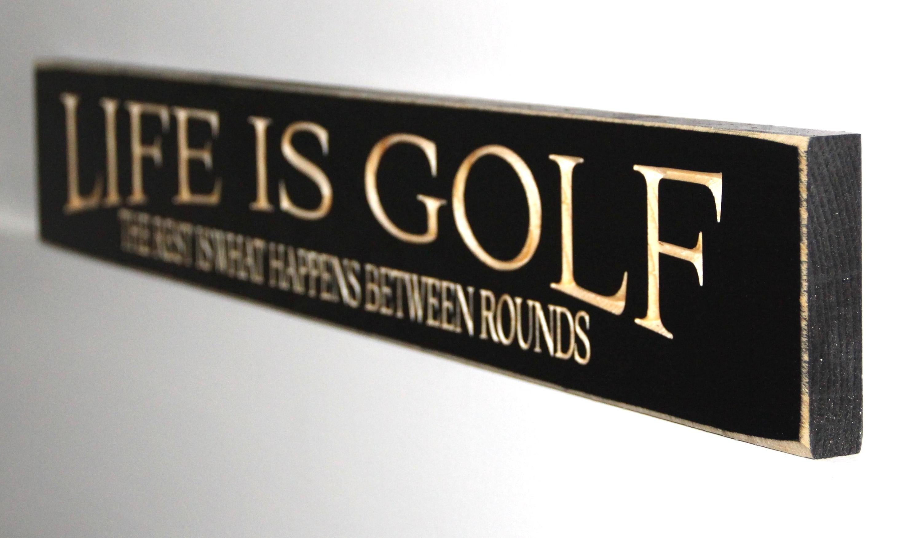 Golf Photo Display: Wood Golf Sign