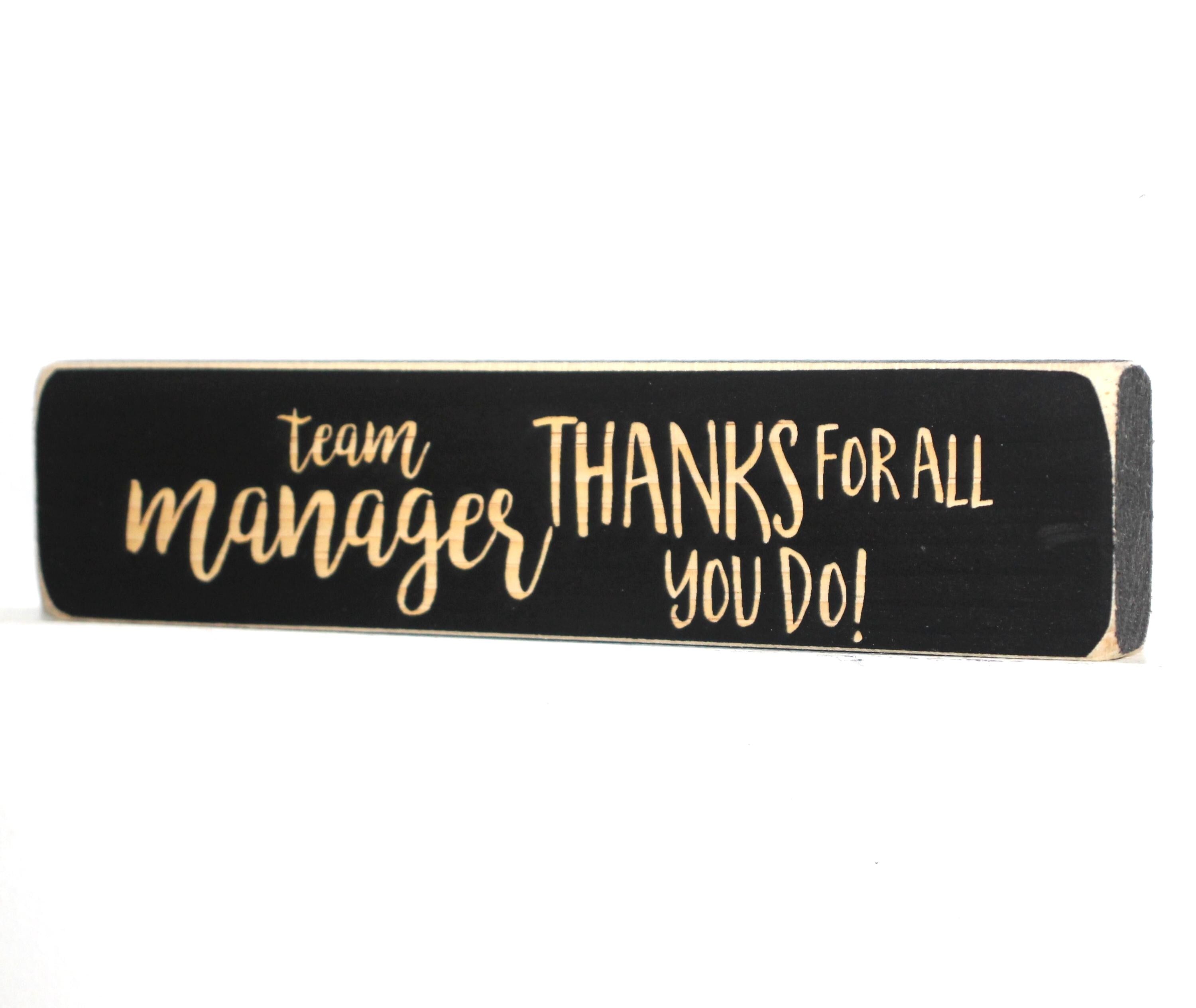 Team Manager Gift: Laser Cut Wood Sign - Sports Decor