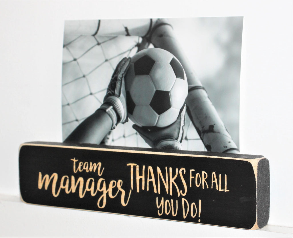 Team Manager Photo Frame: Laser Cut Wood End-of-Season Gift, Lacrosse, Baseball, Softball, Soccer, Volleyball