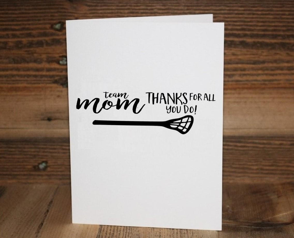 Lacrosse Thank You Card: Coach, Team Mom, or Player