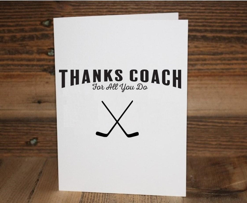 Hockey Greeting Card: Personalized Birthday, Thank You, or Coach Gift