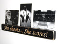 Basketball Photo Display: Girl's Room Decor, Wood Sign