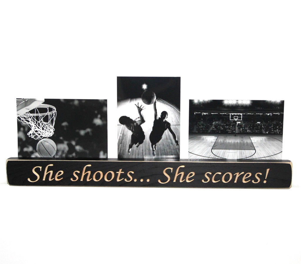 Basketball Photo Display: Girl's Room Decor, Wood Sign