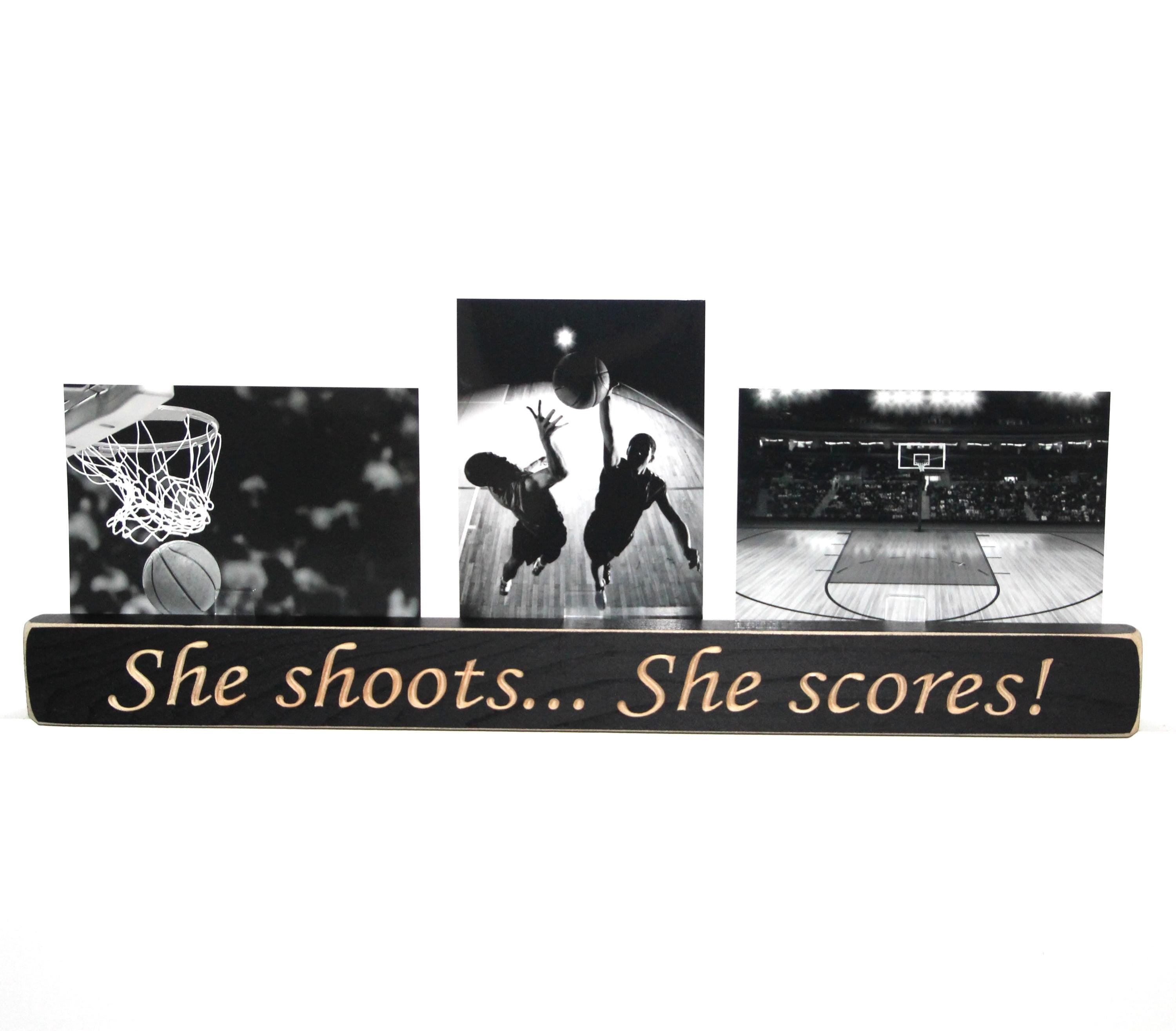 Basketball Photo Display: Girl's Room Decor, Wood Sign