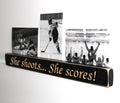 Hockey Girl Photo Display: Distressed Wood Sign