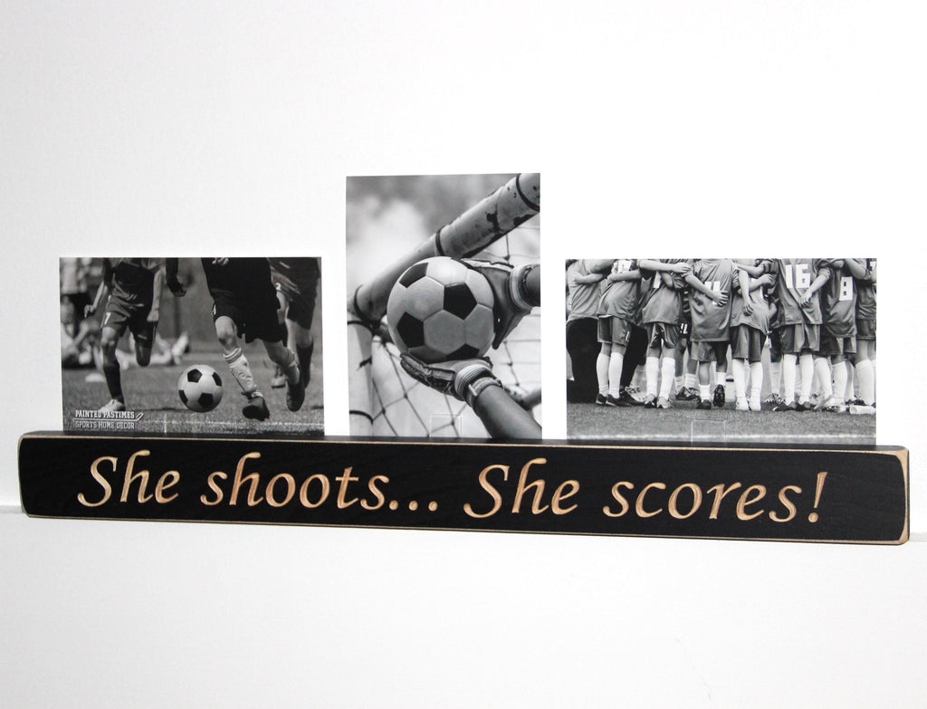 Soccer Photo Display, Lasercut Wood Frame, Sports Decor