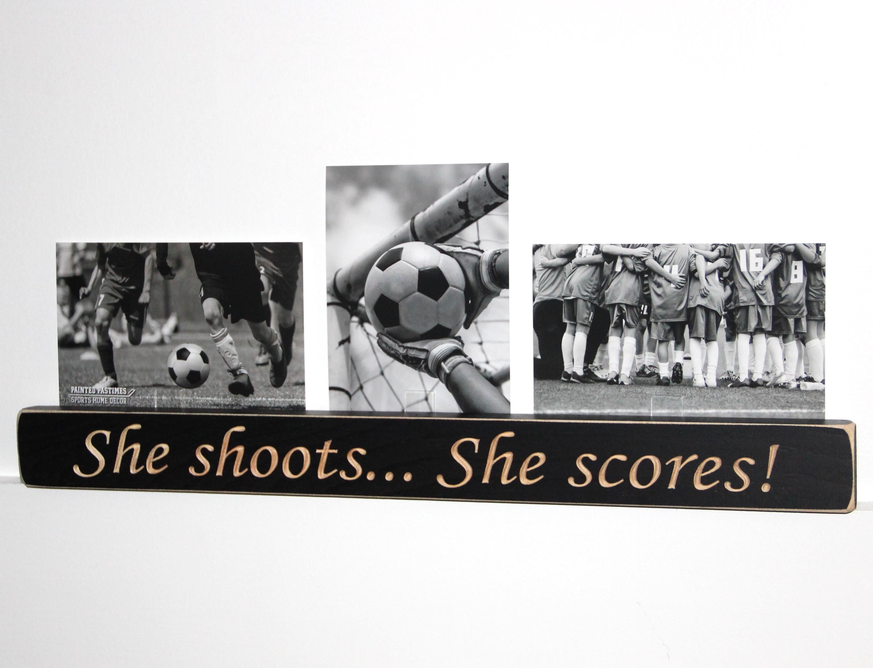 Soccer Photo Display, Lasercut Wood Frame, Sports Decor