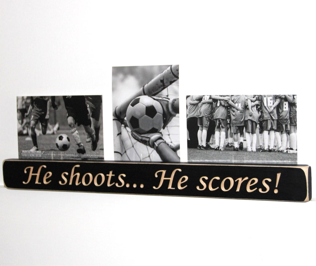 Soccer Sign: He Shoots He Scores, Sports Bedroom Decor
