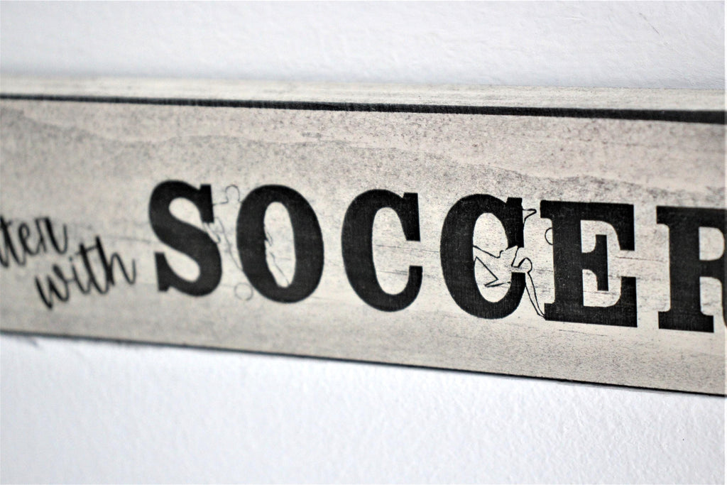 Distressed Wood Soccer Sign: Coach, Team, Player Gift
