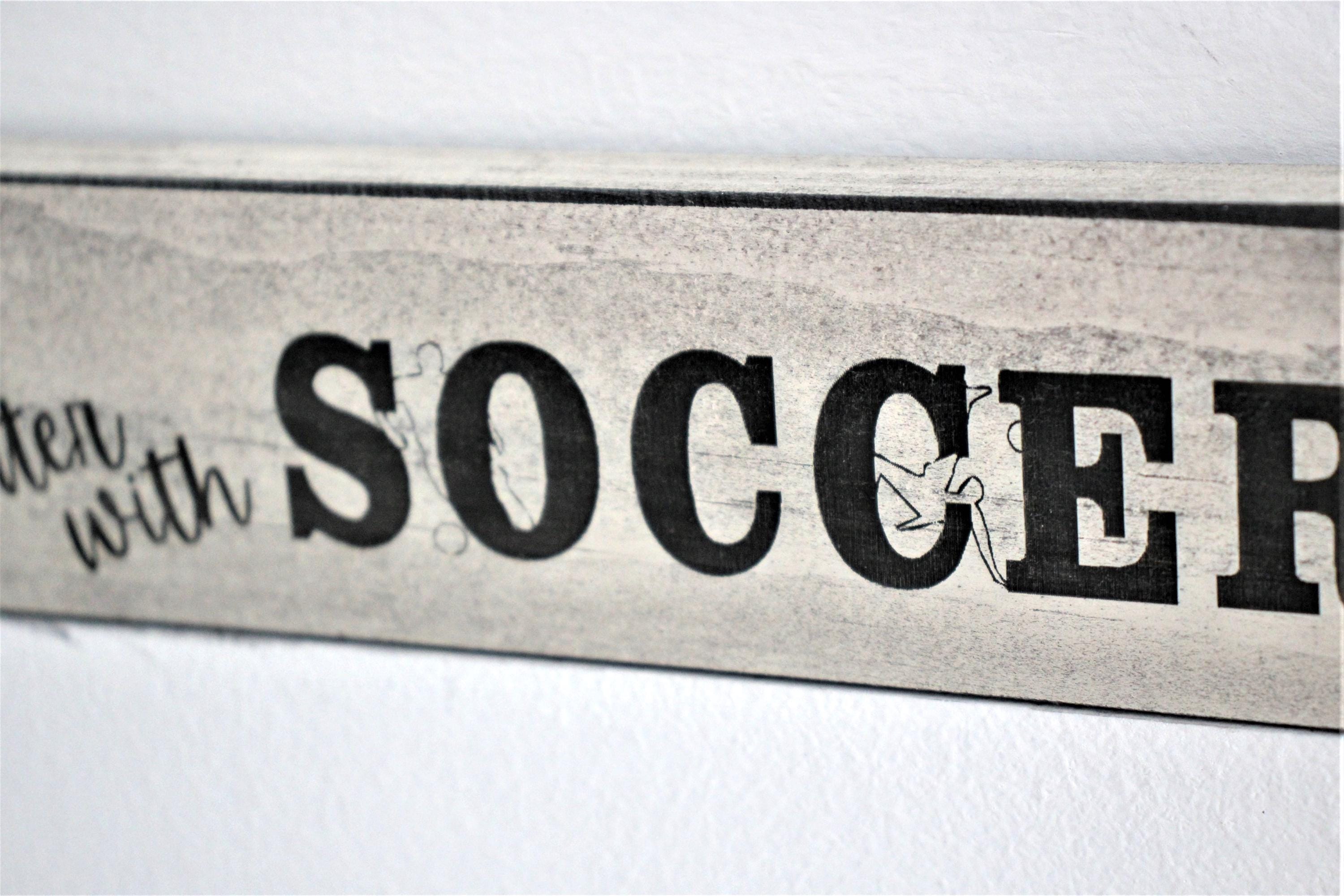 Distressed Wood Soccer Sign: Coach, Team, Player Gift