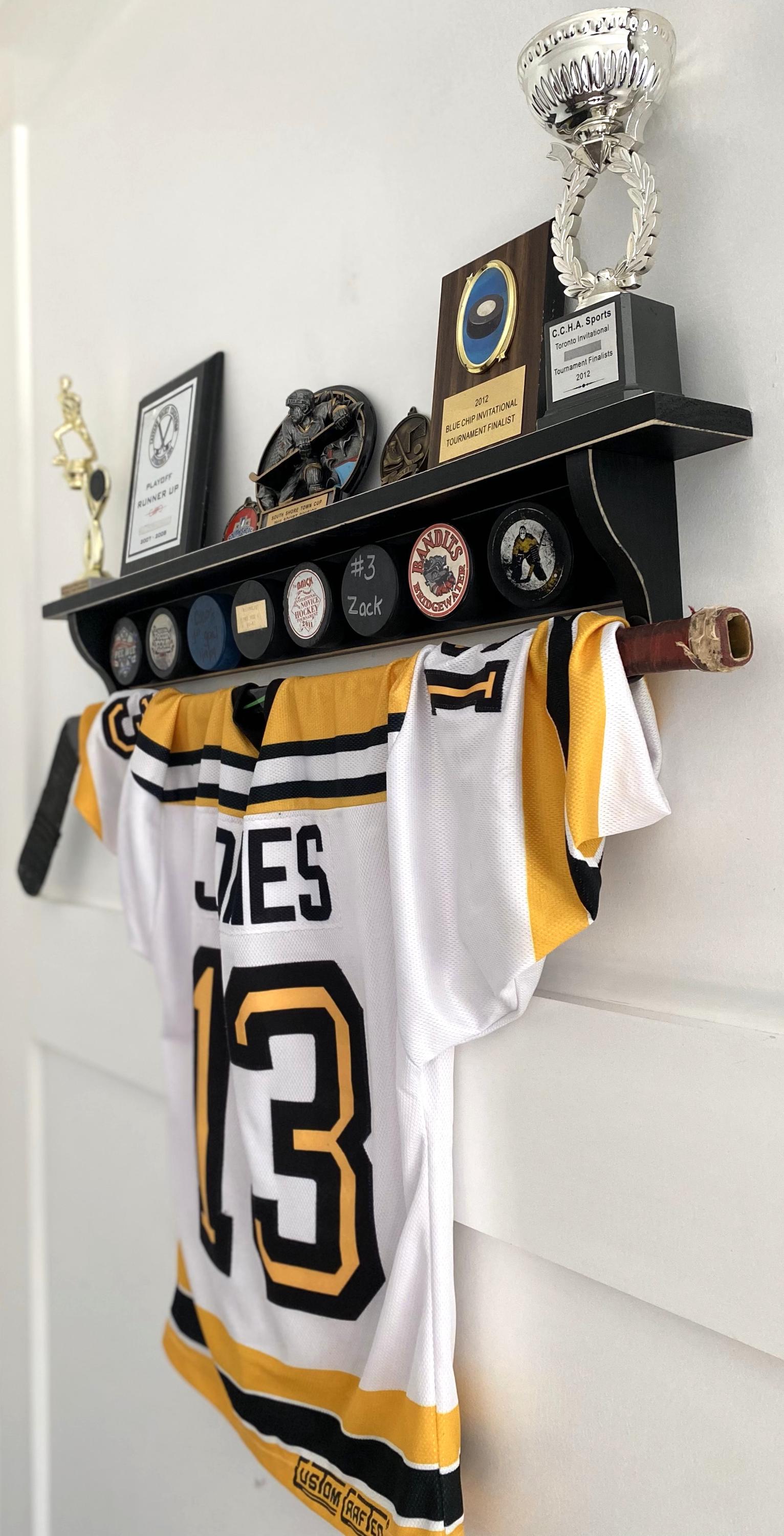 Hockey Puck Display Shelf: Trophy & Ribbon Organizer