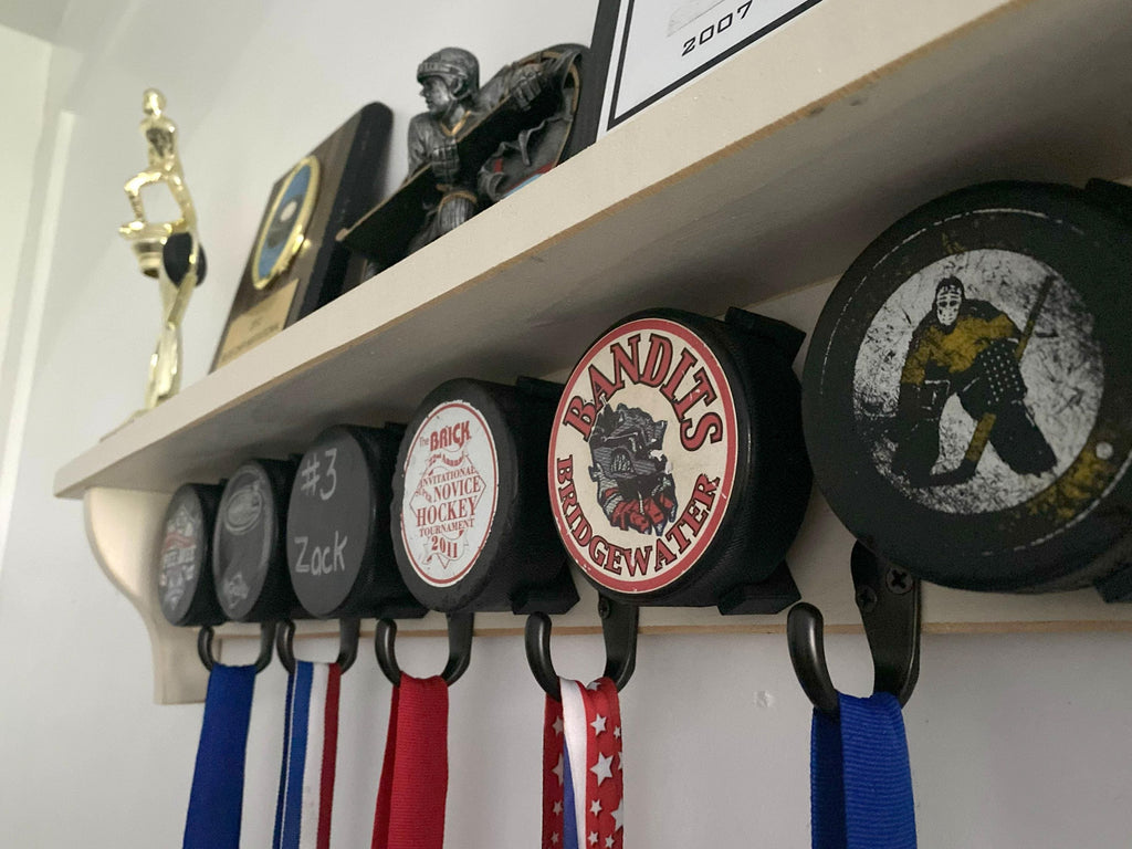 Hockey Puck Shelf: Hockey Player Room Decor