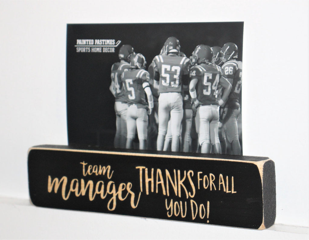 Team Manager Photo Frame: Laser Cut Wood Sports Gift