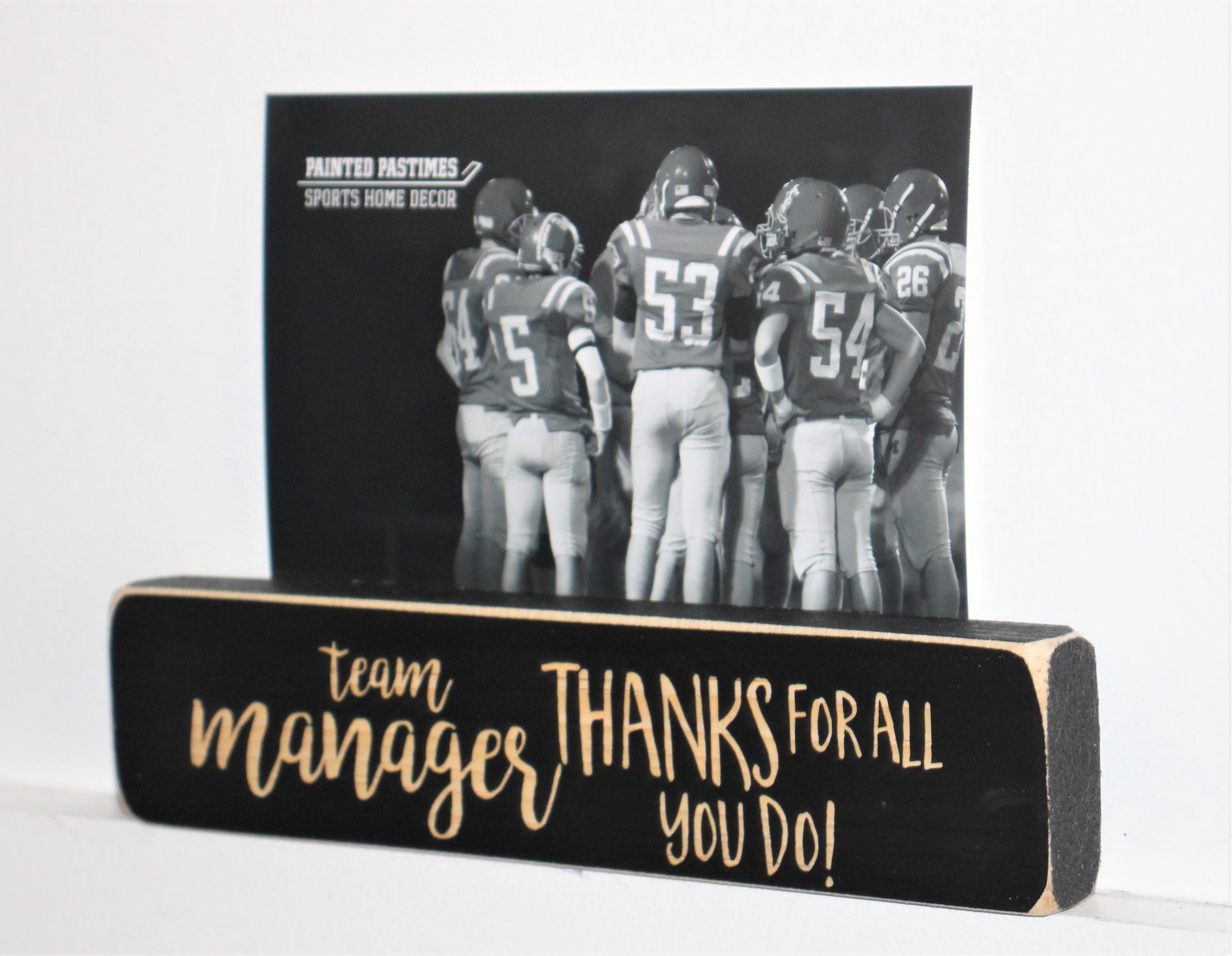 Team Manager Photo Frame: Laser Cut Wood Sports Gift