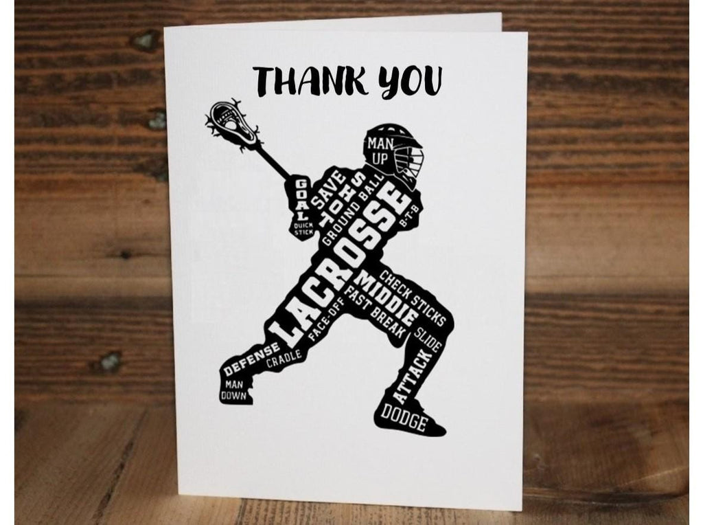 Lacrosse Thank You Card: Coach, Team Mom, or Player
