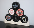 Hockey Puck Display Rack: Wood, Hockey Room Decor